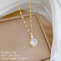 Sparkling Zircon Clavicle Pendant Necklace Gold Plated Women Pendant Necklace Nixie XL2606-401