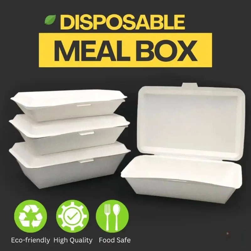 50Pcs Disposable Paper Meal Containers – Oil-Resistant Takeaway Box Disposable Food Containers Nixie
