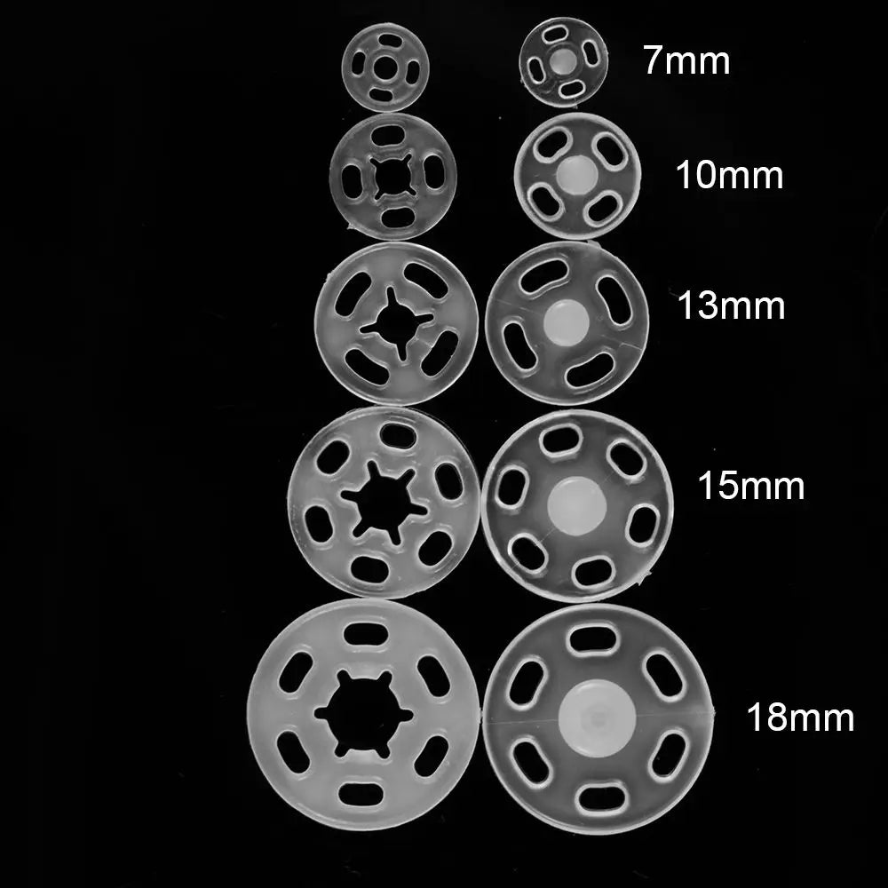 100pcs ABS Plastic Snap Fasteners Press Stud Sewing Buttons Snap Fastener Buttons Nixie