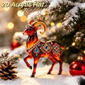Acrylic Goat Christmas Ornament | Farmhouse Xmas Tree Pendant