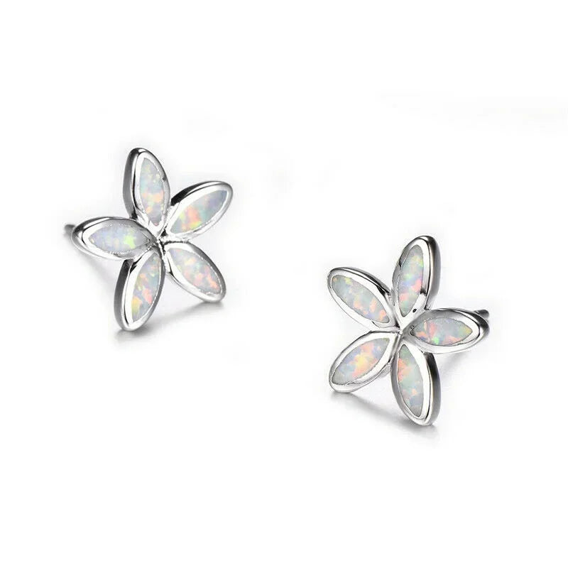 Flower Hook Drop Earrings – Opal Crystal Dangle Studs Fashion Earrings Nixie