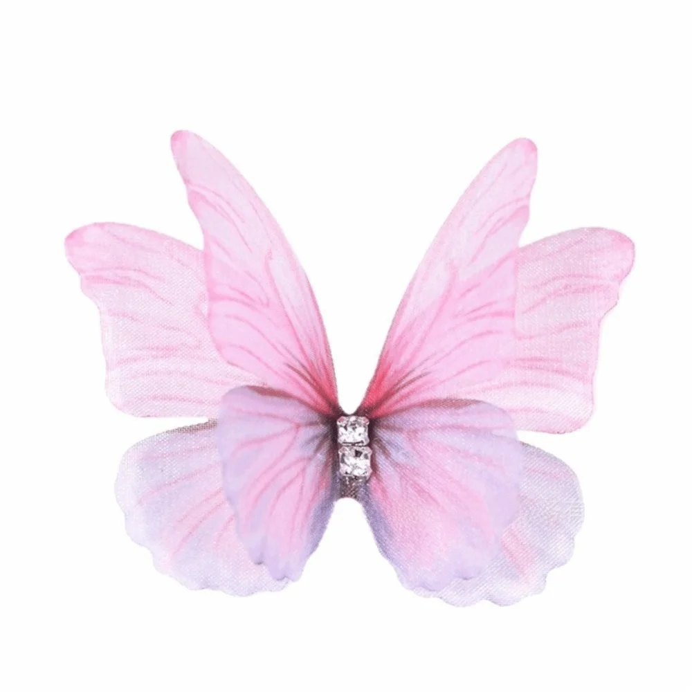 50Pcs 3D Organza Butterfly Appliques – Colorful Mesh Patches Fabric Appliques Nixie