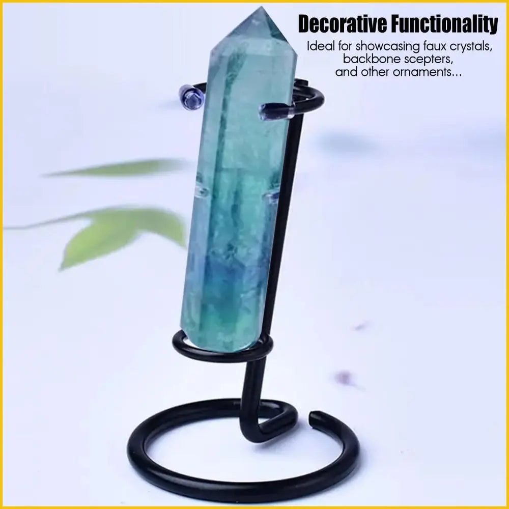 Iron Crystal Display Stand – Round Base Wand & Ornament Holder Crystal Display Stand Nixie