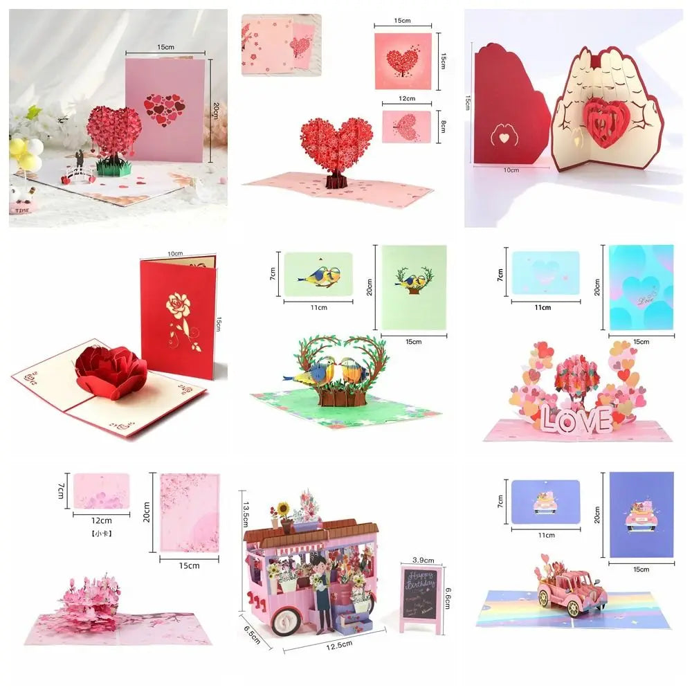 3D Pop-Up Love Card – Romantic Wedding Greeting Postcard Pop-Up Greeting Card Nixie