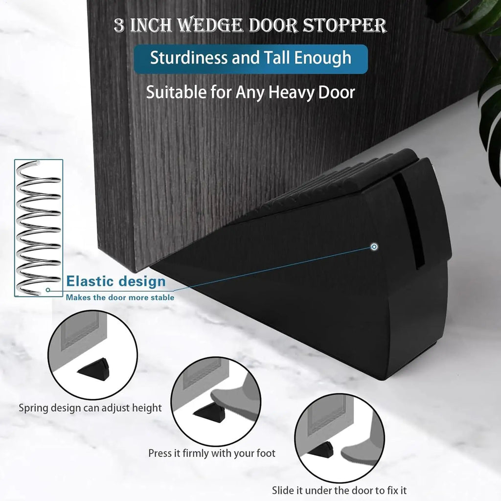Heavy Duty Zinc Alloy Adjustable Spring Door Stopper Wedge