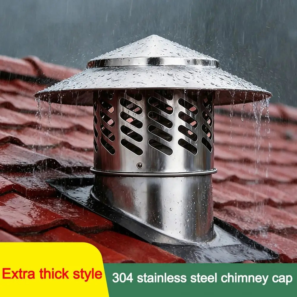 Stainless Steel Chimney Cap Rainproof Cover 80–200mm