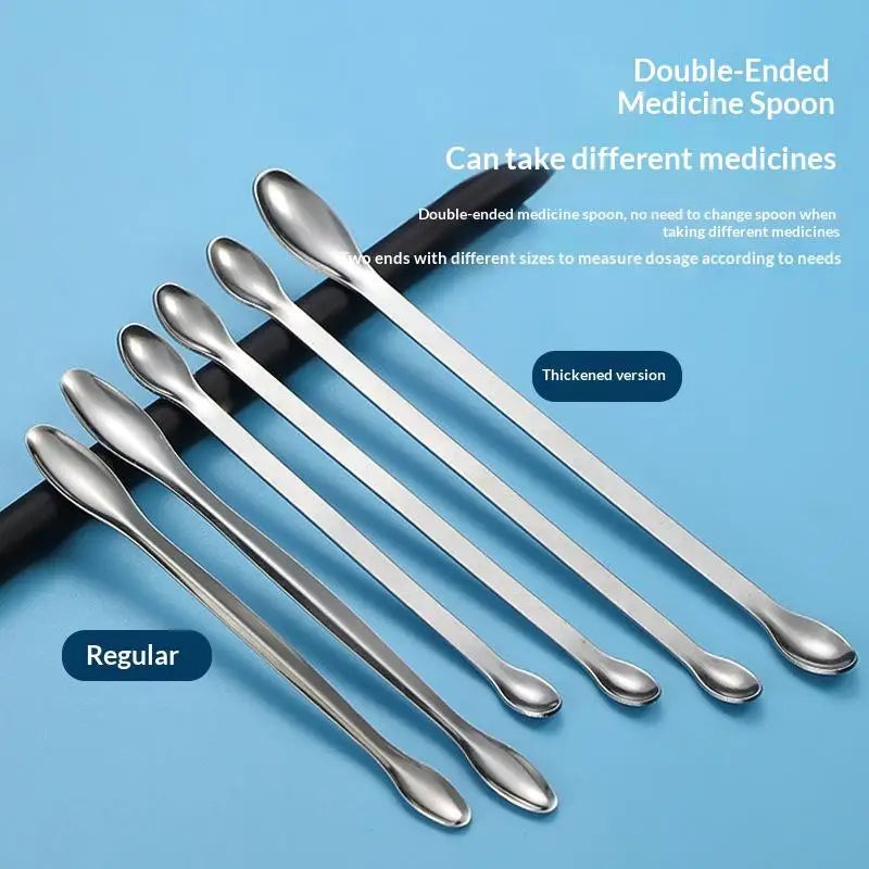 Double-Ended Stainless Steel Lab Sampling Spoon Spatula Lab Sampling Spoon Nixie