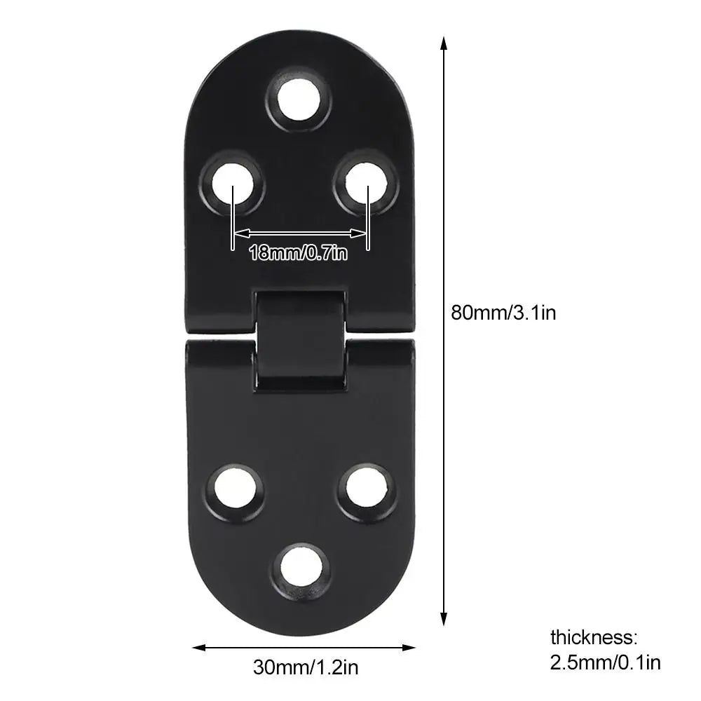 4-Pack Zinc Alloy Flip Top Folding Table Hinges Black 80×30mm Furniture Hinge Nixie
