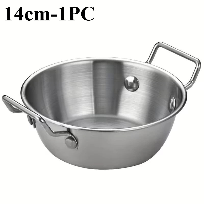 Stainless Steel Noodle Bowl with Handle | Ramen Soup Salad Stainless Steel Bowl Nixie 14cm-1pc