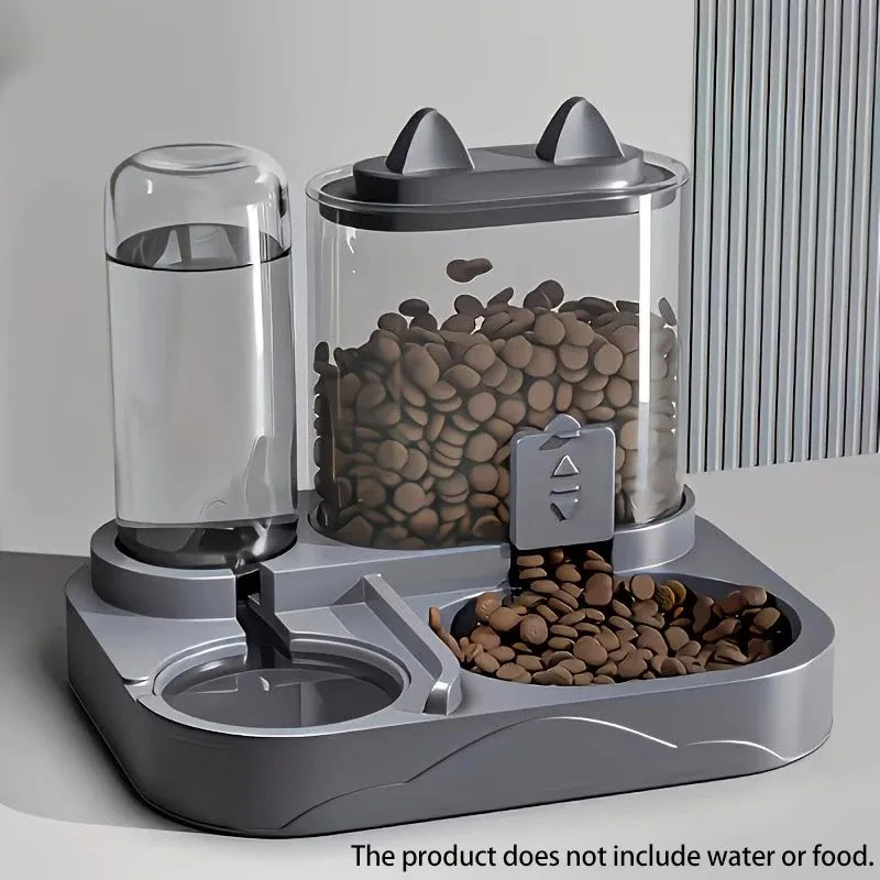 2-in-1 Large Pet Feeder & Water Dispenser for Cats & Dogs Pet Feeder Dispenser Nixie GRAY