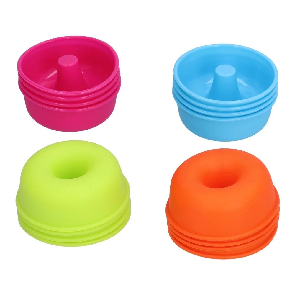 16-Piece Silicone Donut Mold Set – Non-Stick Colorful Baking Cups Silicone Baking Mold Nixie 16pcs