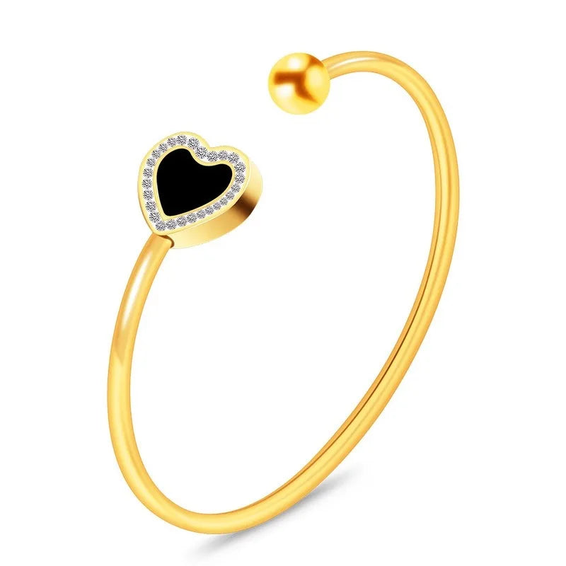 Stainless Steel Crystal Cuff Bracelet – Women's Fashion Bangle