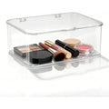 Clear Flip-Top Desk Organizer Box – Cosmetics & Jewelry Desk Storage Organizer Nixie white