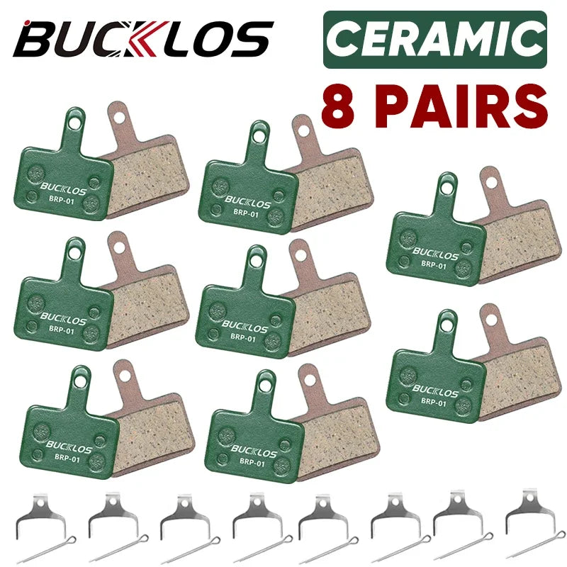 BUCKLOS Ceramic Disc Brake Pads for Shimano B01S B05S MTB Bike Disc Brake Pads Nixie Ceramic 8Pairs