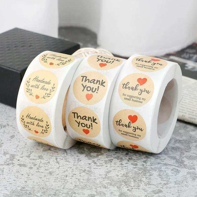 500pcs Thank You Round Stickers – Seal Labels for Packaging Decorative Sticker Labels Nixie