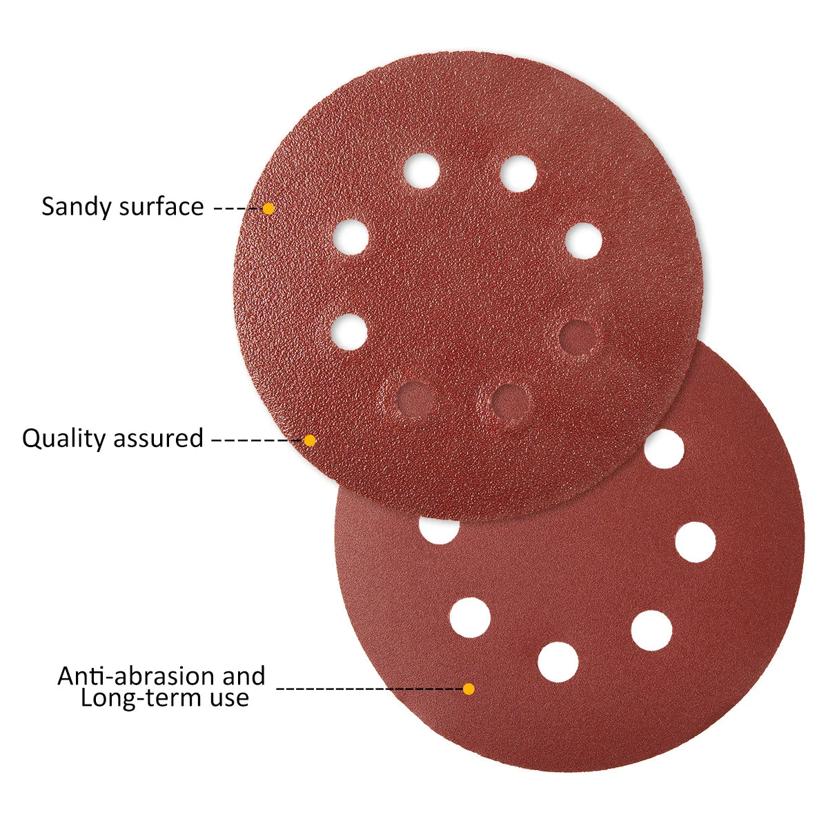 100Pcs 5" Hook & Loop Sanding Discs 80–3000 Grit | 8-Hole Abrasive Sanding Discs Nixie