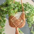 Boho Macrame Plant Hanger Cotton Rope Woven Hanging Basket Macrame Plant Hanger Nixie Khaki