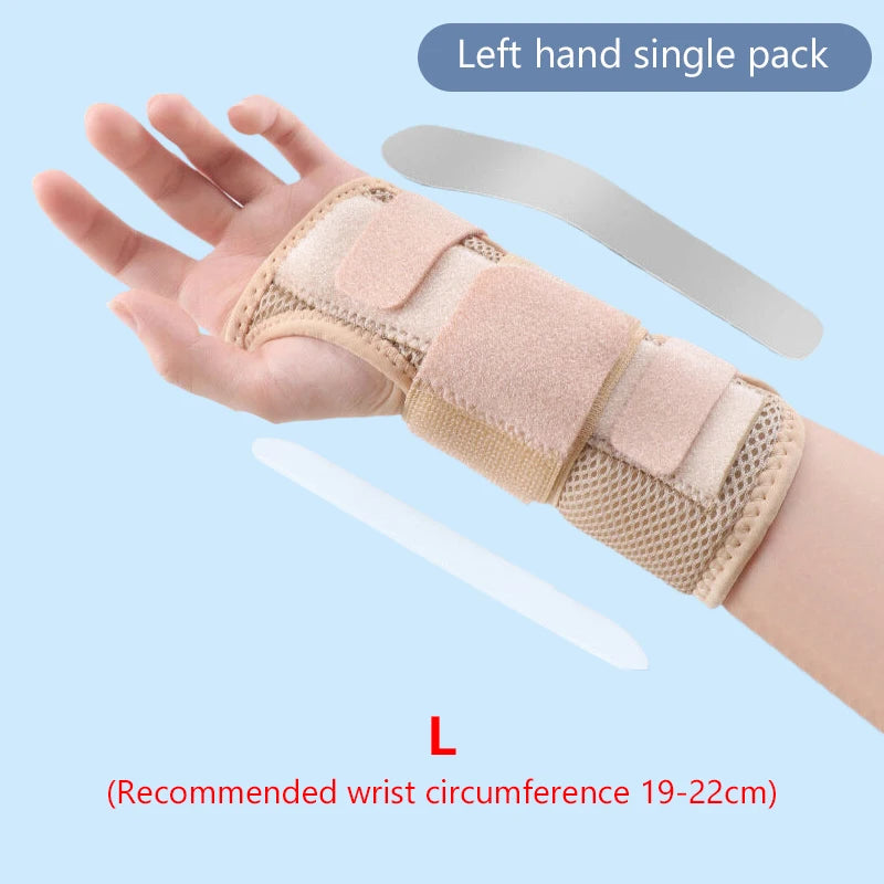 Adjustable Wrist Brace Dual Aluminum Splint – Right & Left Wrist Brace Splint Nixie beige-left-L