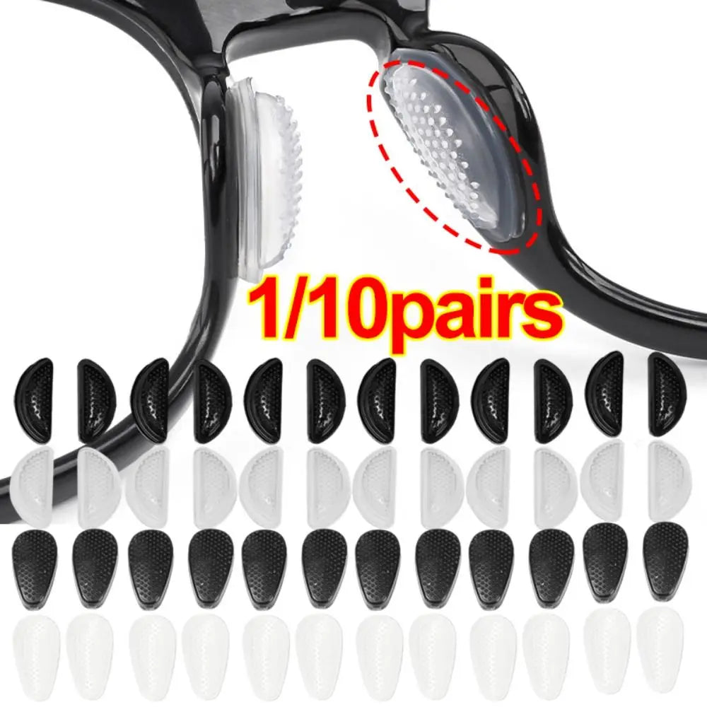 10 Pairs Silicone Glasses Nose Pads – Anti-Slip Adhesive Support Eyewear Nose Pads Nixie