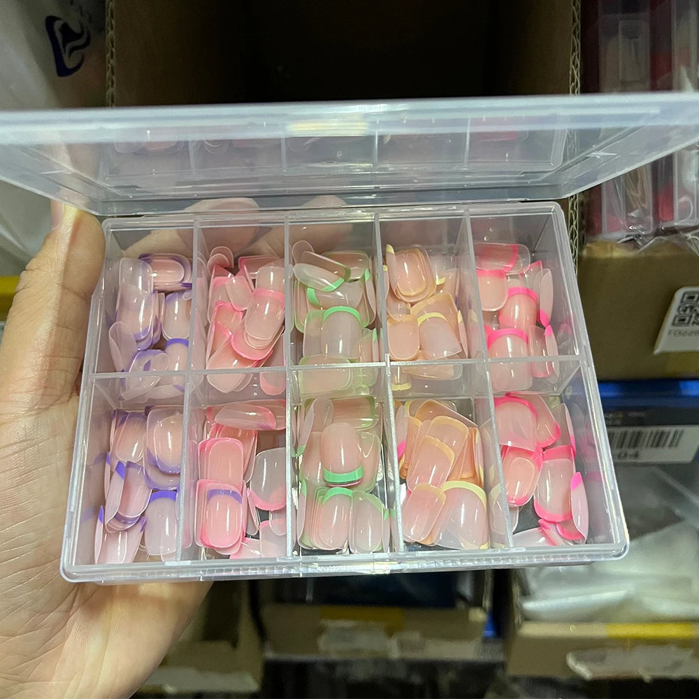 240/120Pcs French Square Press On Nails Full Cover Nail Tips Press On Nails Nixie
