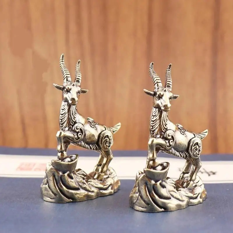 Feng Shui Zodiac Goat Statue with Lucky Coins – Desk Décor Decorative Figurine Nixie Default Title