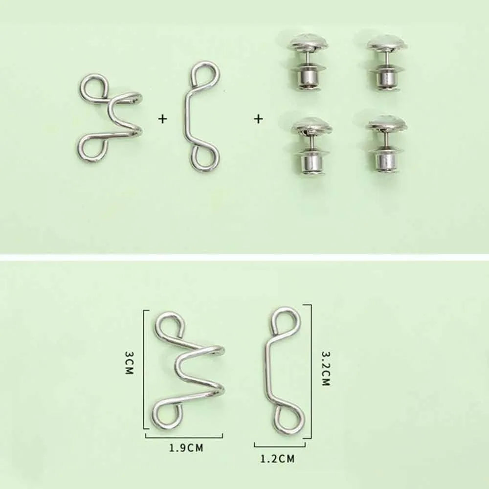 No-Sew Adjustable Button Pins for Jeans, Pants & Skirts Button Clip Accessory Nixie
