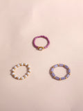 3pcs Bohemian Pearl Rings Set – Beaded Party Jewelry for Women