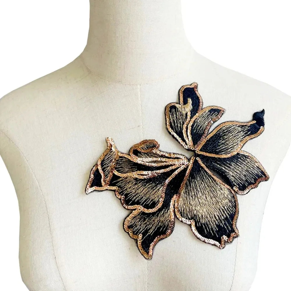 3D Sequin Flower Embroidery Applique Sew-On Lace Patch DIY Embroidery Applique Patch Nixie