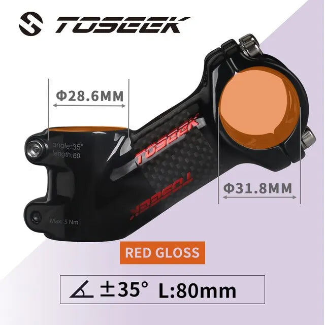 TOSEEK Carbon Alloy MTB Handlebar Stem 31.8mm Ultralight