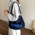 Women's Canvas Letter Crossbody Bag – Large Capacity | Nixie Canvas Crossbody Bag Nixie BB-446-Dark Blue