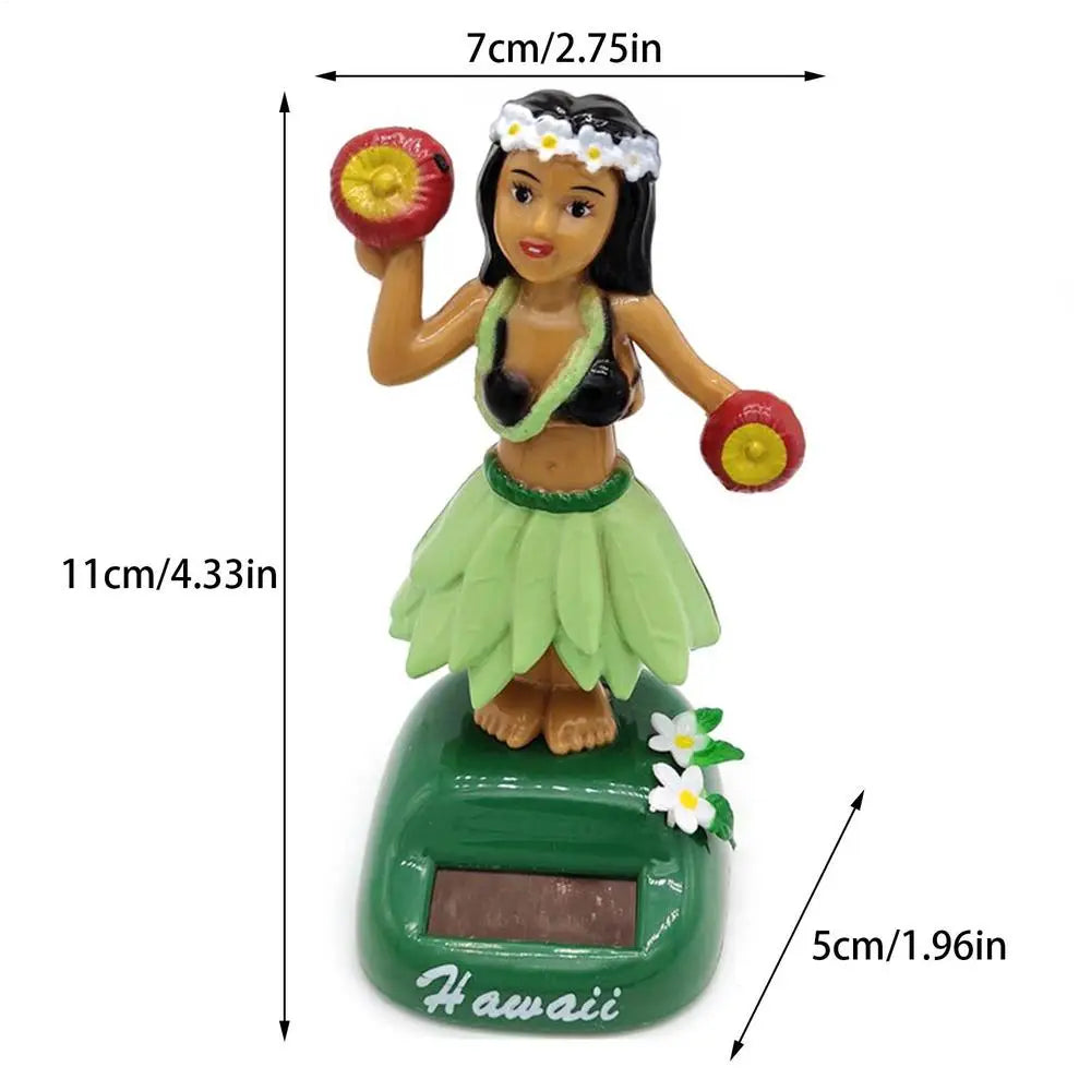 Solar Hula Girl Bobblehead | Hawaiian Dancing Car Dashboard Ornament