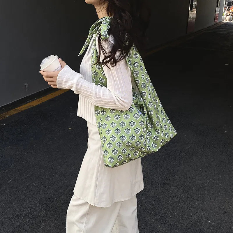 Women's Vintage Print Large Capacity Shoulder Tote Bag Shoulder Tote Bag Nixie