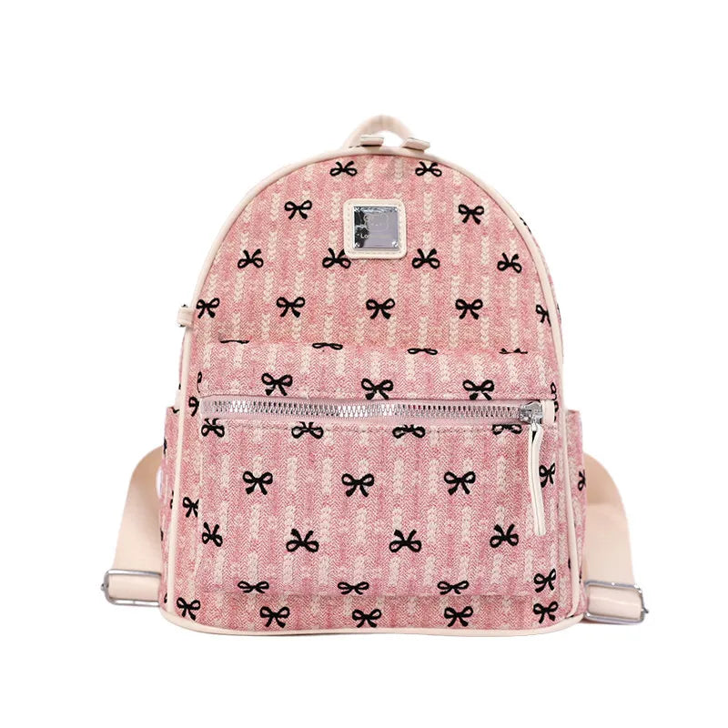 Sweet Bowknot Print Women's Backpack – Waterproof Travel Bag Women's Backpack Nixie