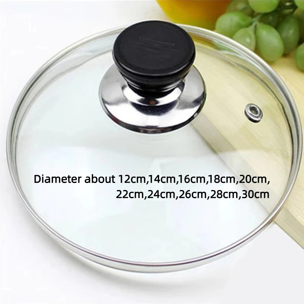 Universal Tempered Glass Pot Lid – Anti-Scald Knob, 10 Sizes Glass Pot Lid Nixie