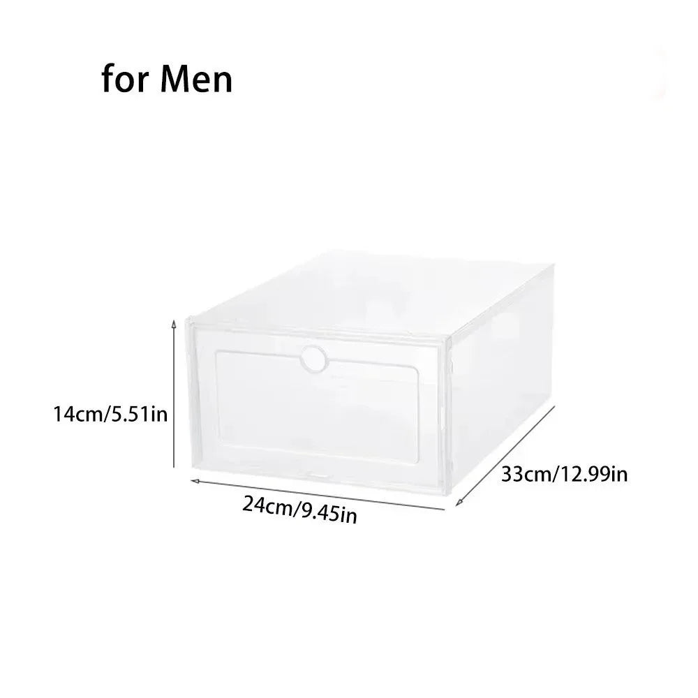 Transparent Stackable Shoe Boxes – Dustproof Waterproof Organizers