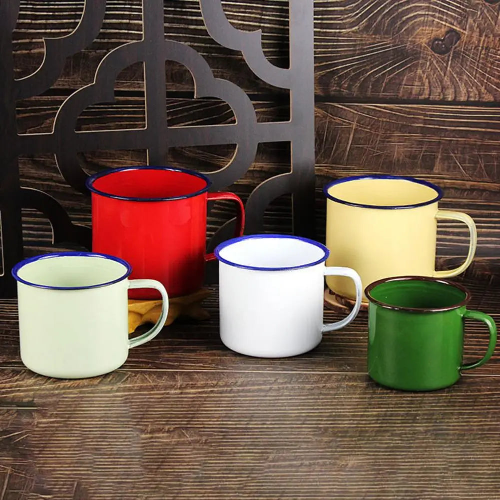Vintage Enamel Mug with Handle – 120–500ML Retro Cup Enamel Mug Nixie