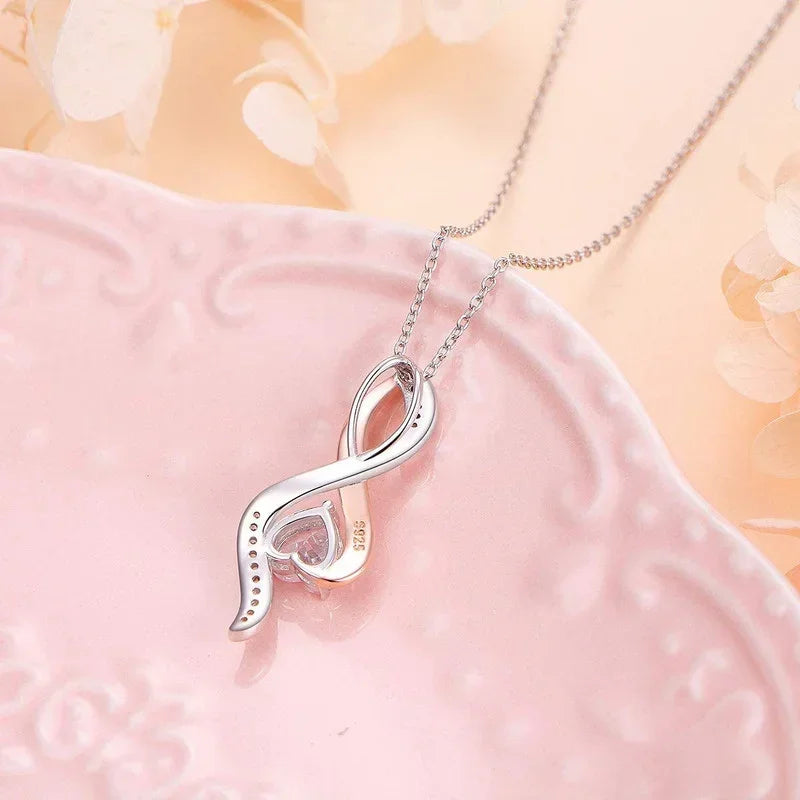 Love Heart Silver Pendant Necklace – Sister Mother Friend Gift Pendant Necklace Nixie