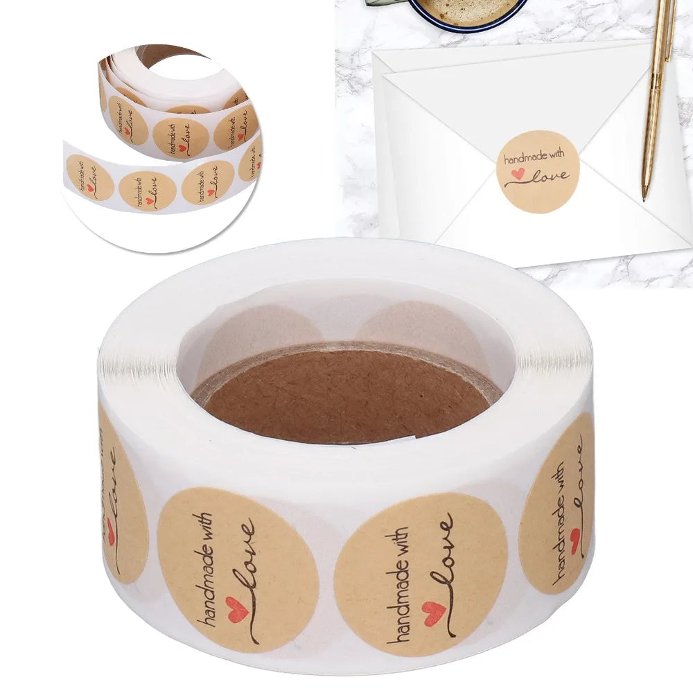 Kraft Paper Round Label Stickers 500 Pcs – Handmade Tags Kraft Label Stickers Nixie