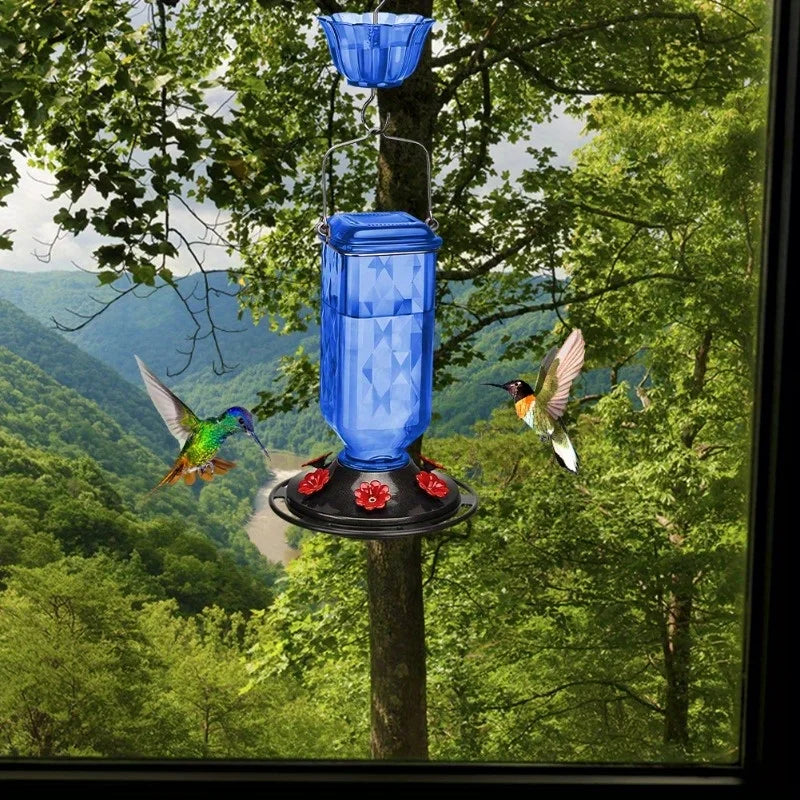 Hanging Glass Hummingbird Feeder – 6 Ports, Leak-Proof Bird Feeder Nixie