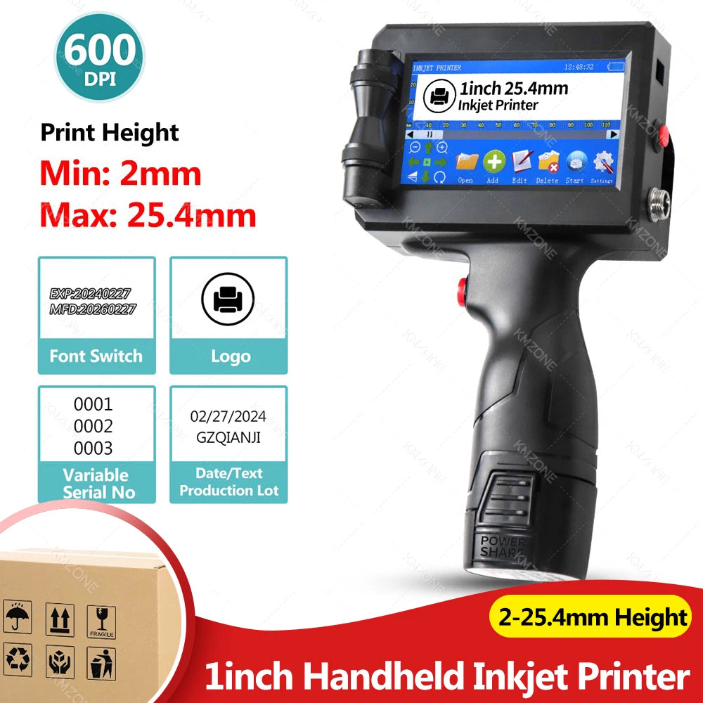 Nixie Handheld Inkjet Printer 2–25.4mm | Date, Logo & Code