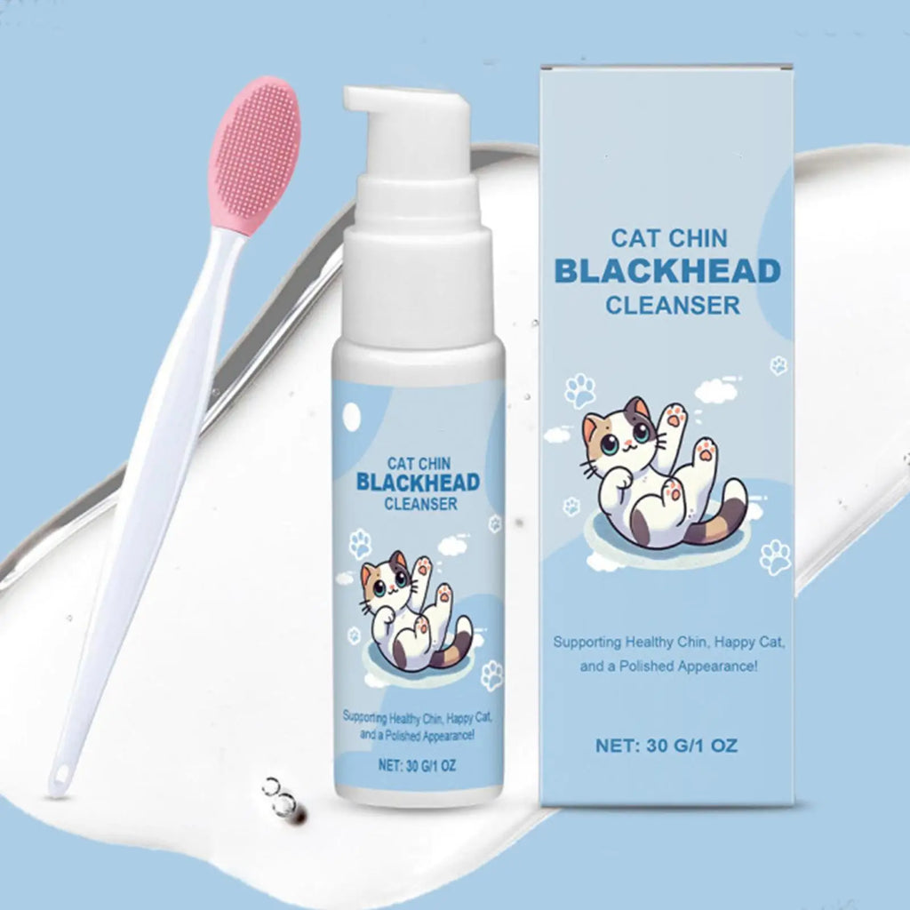 Cat Chin Cleaner 30g – Gentle Pet Chin Lotion & Brush Kit Pet Grooming Kit Nixie