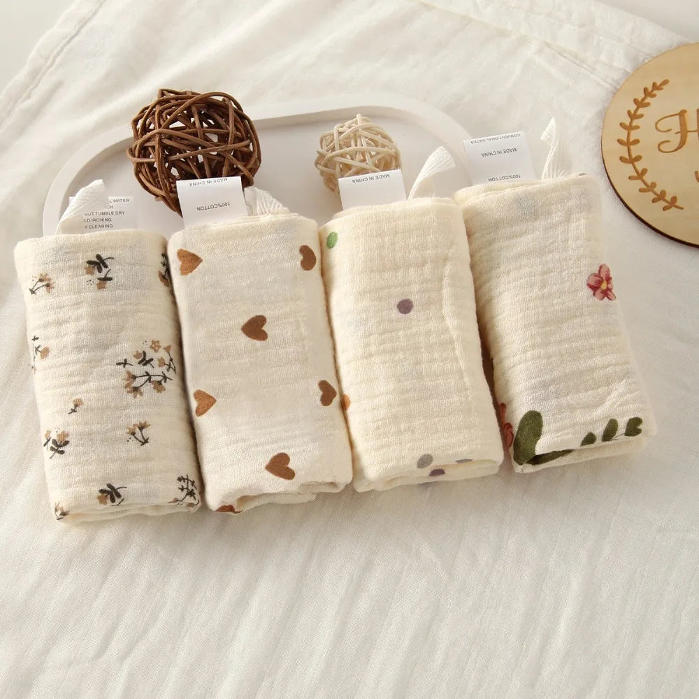 4-Layer Cotton Baby Washcloths – Soft Gauze Burp Cloths 3-5 Pack Baby Washcloths Nixie 9