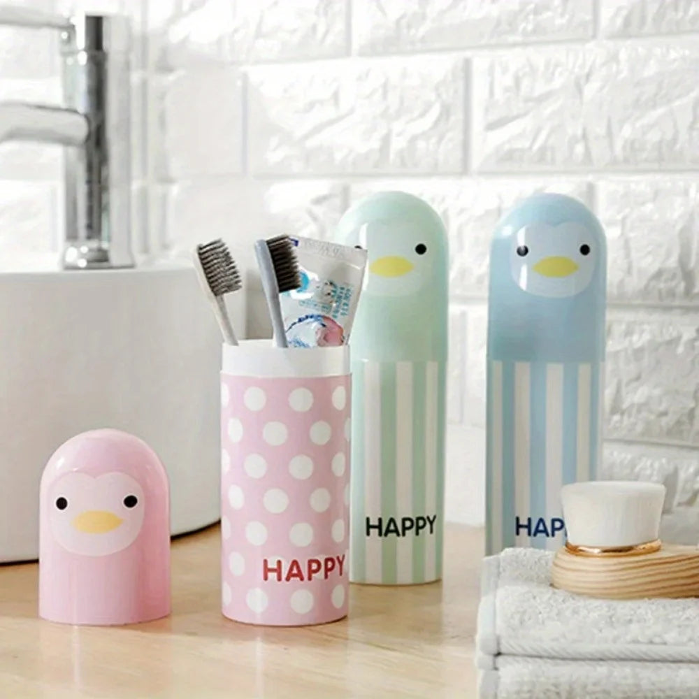 Penguin Travel Toothbrush Holder & Toothpaste Storage Box Toothbrush Travel Case Nixie