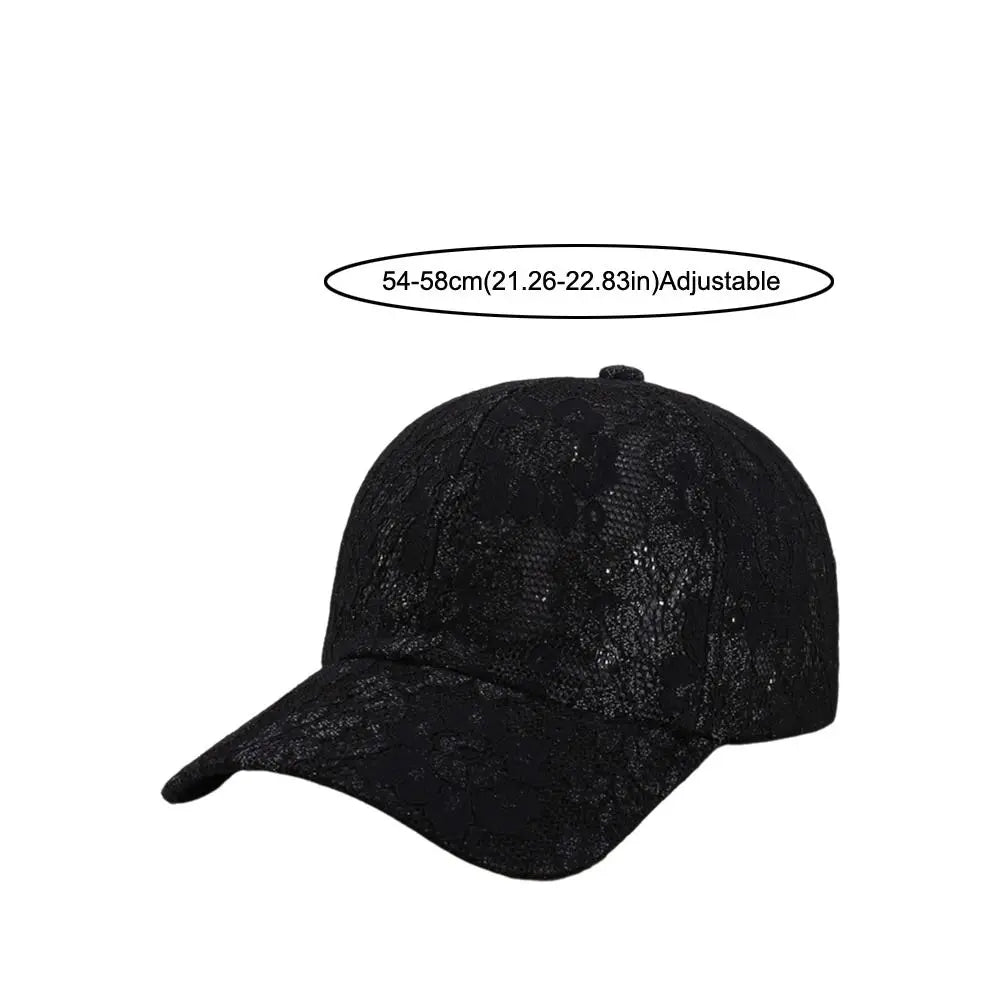 Floral Lace Baseball Cap – Breathable Adjustable Sun Hat Lace Baseball Cap Nixie