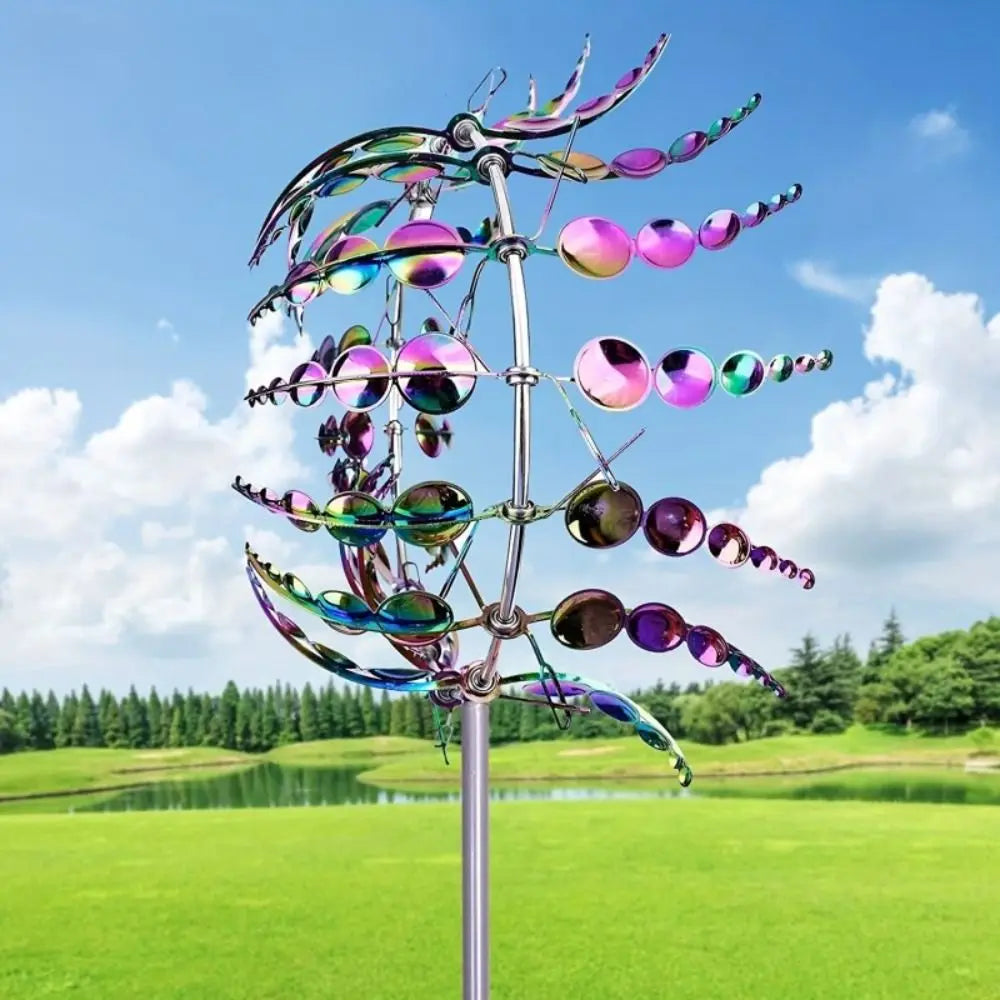 Metal Wind Spinner Windmill Kinetic Sculpture Garden Decor Garden Wind Spinner Nixie