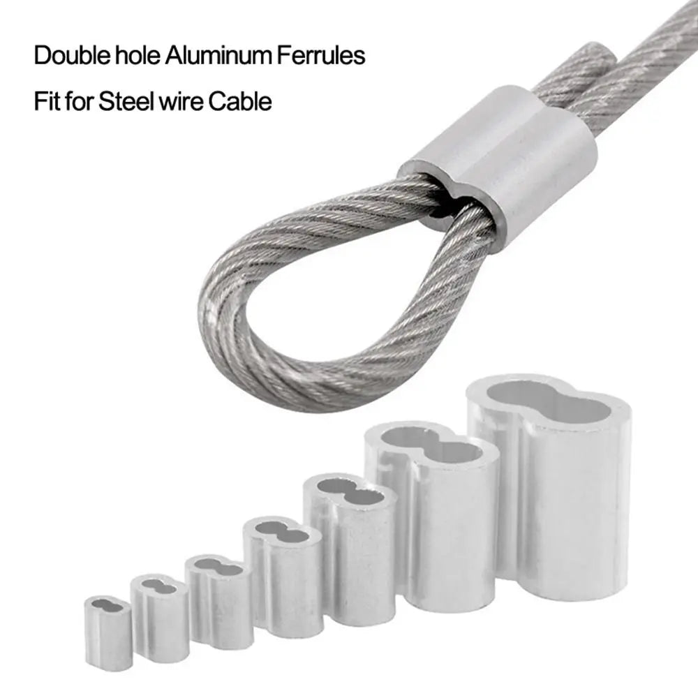 M1–M12 Aluminum Crimp Sleeves Double Hole Wire Rope Ferrules Wire Rope Ferrules Nixie