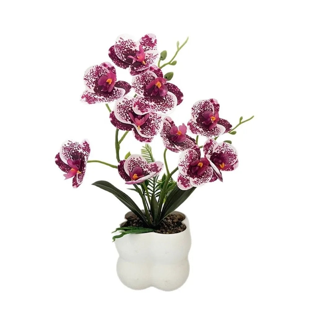 Artificial Butterfly Orchid Bonsai – Faux Flower Home Decor