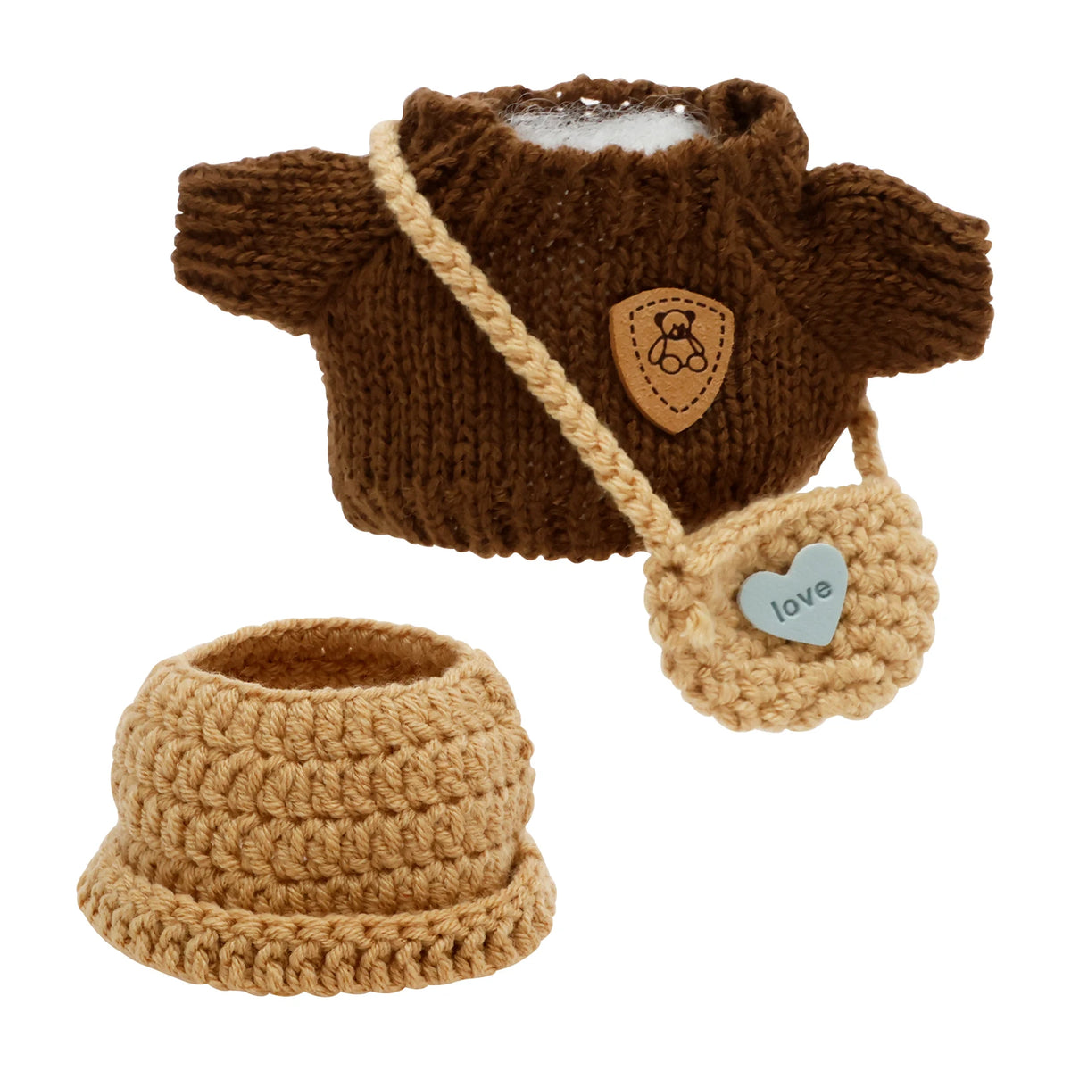 Crochet Doll Clothes Set – Hat, Sweater & Bag for 6" Dolls Doll Clothing Set Nixie