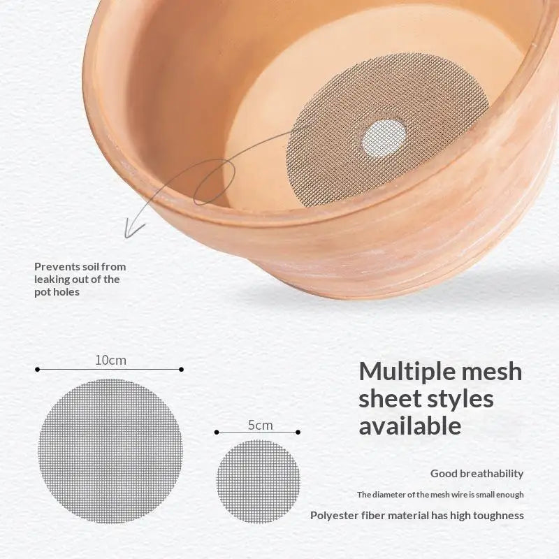 50Pcs Flower Pot Drainage Mesh Pads – Soil Retention Gaskets Pot Drainage Mesh Nixie