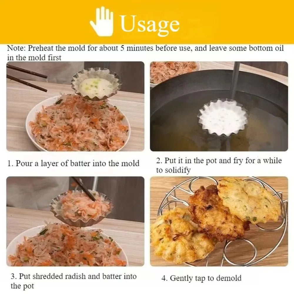 Stainless Steel Frying Mold Spoon for Potato Cakes & Fried Food Frying Mold Tool Nixie